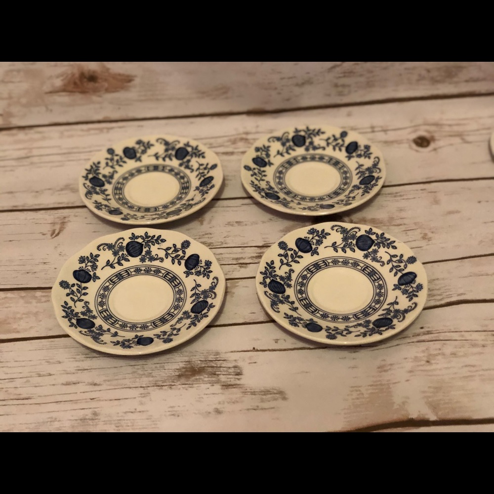 Vintage Wedgwood Tunstall Blue Onion Plates